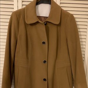 Ann Klein single-breasted club-collar coat
